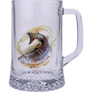 Sklenice Půllitr "Ryba" 0,5l - var. 3 (Skleněný krýgl s obrázkem ryby)