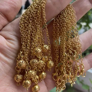 Řetízek 20 ks Řetízek na kyvadlo | měděný řetízek, řetízek s karabinkou - Řetízek zlaté barvy