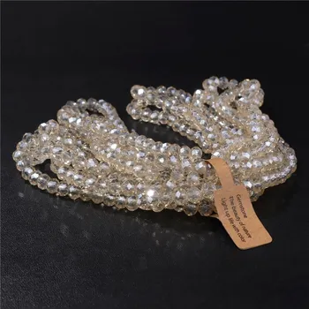 Dětské navlékací korálky Korálky skleněné fasetované na náramky | výroba šperků - Č.13 , 4 x 6 mm