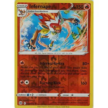 Sběratelská karetní hra Pokémon karta Infernape 026/172 Reverse Holo