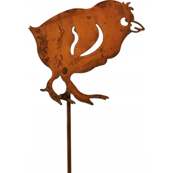 Obraz Kuře - kovová zahradní dekorace na tyčkách | REZ