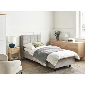 Postel Polohovací postel světle šedá 90 x 200 cm elektrická dálkové ovládání nastavitelná pohodlná poloha sezení moderní ložnice Beliani