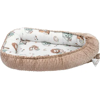 Hnízdečko pro miminko Hnízdečko pro kojenecké Kokon Bambusový s minky oboustranné 98x70 Safari Bonjour