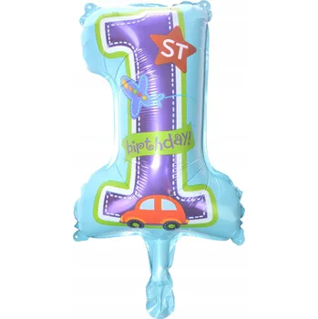 Balónek Fóliový BALÓNEK číslice 1. narozeniny - modrý