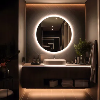 Zrcadlo LED Zrcadlo Kruh 60, Romantico, studená bílá, přímé zapojení