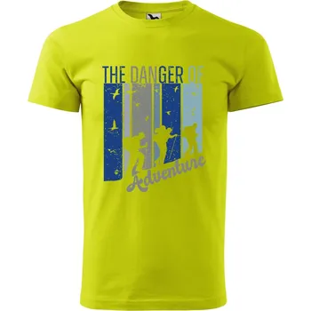 Pánské oblečení Pánské tričko s potiskem The danger Velikost: 2XL, Barva trička: Limetková