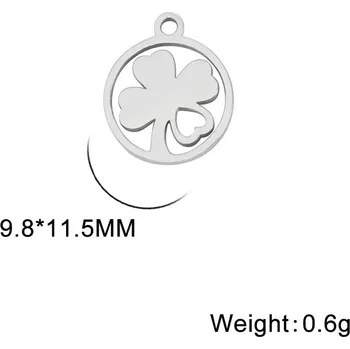 Přívěsek Přívěsek čtyřlístek pro štěstí z oceli | výroba šperků 5 ks - Barva oceli B