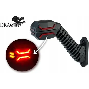 Příslušenství osvětlení automobilu OBRYSOVÉ SVĚTLO LED LEVÁ BOČNÍ BÍLO ČERVENÁ ORANŽOVÁ DRAGON