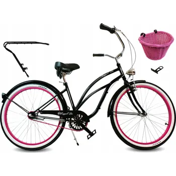 Městské kolo Cruiser kolo RoyalBi Dark Lady, rám 18,5 palce, kola 26", černé