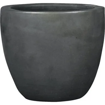 Květináč Květináč keramický Lafiora Oslo Ø 37 cm glazovaný antracitový