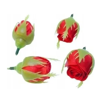 umělá květina PUK RŮŽE mýdlové lupínky ČERVENÉ do kytice box 4ks jako dárek