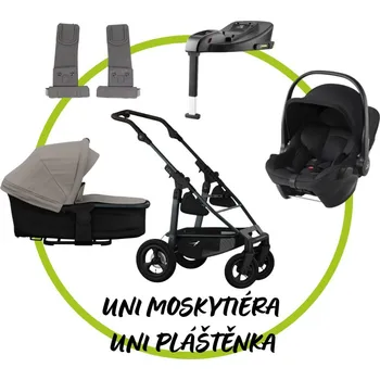 Kočárek TFK - Trends for Kids Akční set TFK Mono 4 frame - air wheel + Hluboká korba kombi + Pláštěnka + Moskytiéra + adaptéry + Britax Römer Baby-Safe Core + isofix base