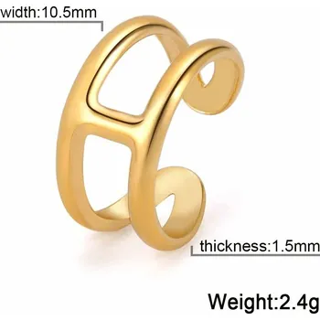 Prsten Nastavitelný prsten z oceli pro ženy | Dámský šperk - Styl A Zlatá Barva