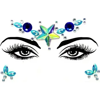 Samolepící dekorace 3d kamínky na tvář festivalové nálepky | samolepky na obličej, dekorace na pleť - ZS001-A(2)