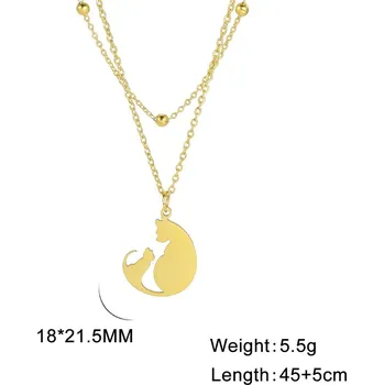 Náhrdelník Náhrdelník s tlapkou z oceli | Dámský šperk - Dvojitý řetěz-175