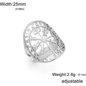 Prsten Vegvisir prsten runový kompas | šperk - Stříbro