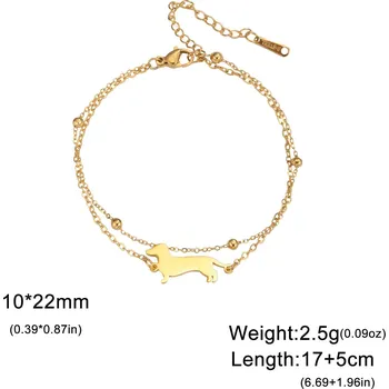 Náramek Dámský ocelový náramek s řetízkem | šperk - Double Chain-G