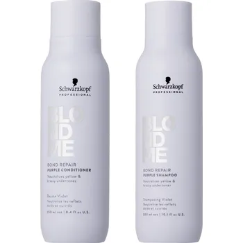 Šampon Sada Schwarzkopf BlondMe Fialový Šampon 300 ml a Kondicionér 250 ml pro blond vlasy