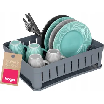 Odkapávač na nádobí VELKÝ OBDÉLNÍKOVÝ ODKAPÁVAČ NA NÁDOBÍ S TÁCEM A ODKAPÁVAČEM NA PŘÍBORY c.s