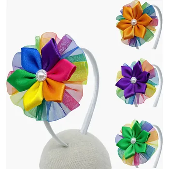 Čelenka Čelenka s kytkou 2v1 - duha Barva : oranžová, Dárkové balení: ne