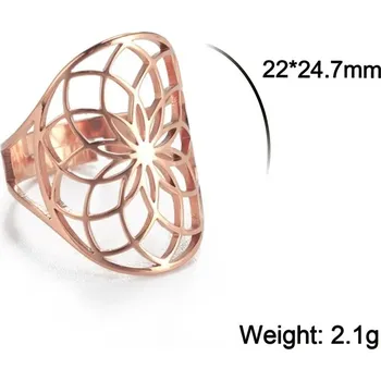 Prsten Nastavitelný prsten květ života | dámský šperk - B-růžová zlatá barva