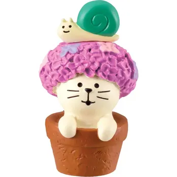 Japonská mini figurka kočky do bytu | dekorace na stůl, dárek pro milovníky koček - Purple Pink