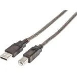 MANHATTAN Kabel USB-A na USB-B, 15m, černá 152389