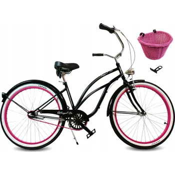 Městské kolo Cruiser kolo RoyalBi Dark Lady, rám 18,5 palce, kola 26", černé
