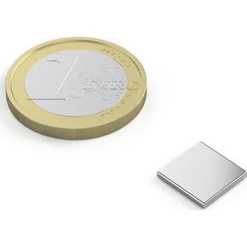Dekorativní magnet Neodymový magnet kvádr 10&nbsp;×&nbsp;10&nbsp;×&nbsp;1,2&nbsp;mm, N52, síla 1&nbsp;kg
