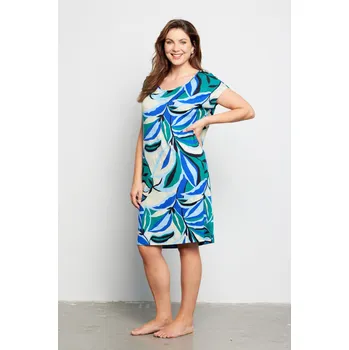 Dámské šaty Linclalor letní šaty s tropickým vzorem - LCLvarblu/modrá / 40 LCL3X007