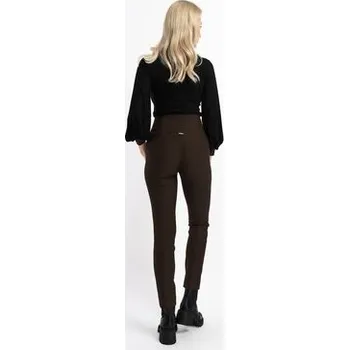 Dámské kalhoty CLICK Kalhoty z materiálu Spodnie Olek Brown Hnědá Standard Fit S