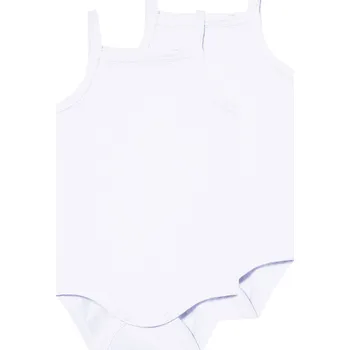 Kojenecký body lupilu® Dětské body, 2 kusy (špagetová ramínka / bílá, 50/56)