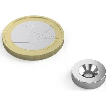 Dekorativní magnet Neodymový kruhový magnet Ø 12/7-3,5 mm, v. 3 mm, M3, síla 2,1 kg