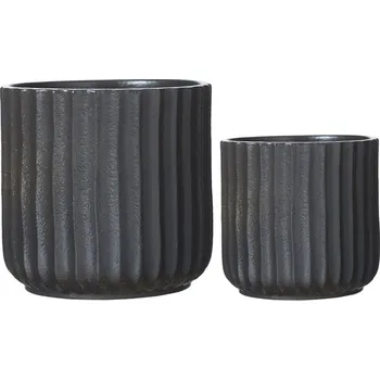 Květináč Wikholmform Keramické květináče VERA V.15/13cm SET/2ks černé
