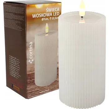 Svíčka ŚWIECA WOSKOWA LED SVÍČKA NA BATERIE DEKORACE S EFEKTEM PLAMENE 12,5 CM