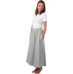 Dlouhá sukně s kapsami Linda, šedý melír S/M