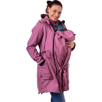 Softshellová NOSÍCÍ bunda Andrea + TĚHOTENSKÁ vsadka, růžová XS