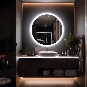 Zrcadlo LED Zrcadlo Kruh 60, Romantico, studená bílá, přímé zapojení