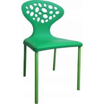 Jídelní židle Plastová židle kovová zelená do baru kanceláře recepce kuchyně kuchyňská