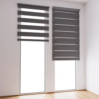 Roleta Den a Noc na panoramatické okno Grafitová