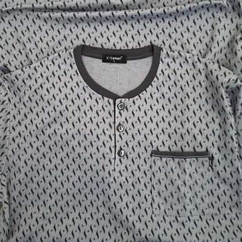 Pánská noční košile Pánské noční košile s dlouhým rukávem - C-Lemon AL3862T Barva: Šedá, Velikost: 3XL