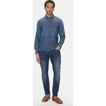 Pánská košile Liu Jo džínová košile QA5294 D0256 Modrá Regular Fit XXL