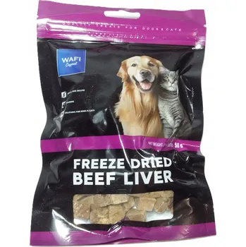 Pamlsek pro psa WAFI Lyofilizovaná Hovězí Játra 50g - Mrazem Sušená Pamlsek pro Psy a Kočky