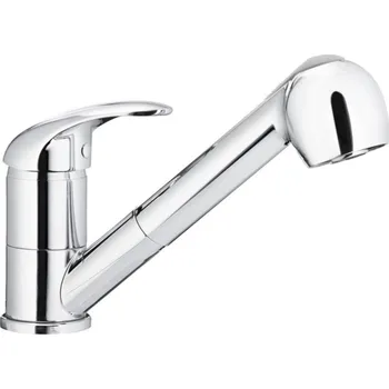 Vodovodní baterie KFA Armatura 6613-110-00 - Dřezová baterie s vytahovací sprškou INDIRA l. chrom