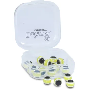 Dětské navlékací korálky Doiyo skleněné korálky s okem Yellow 6mm 15ks
