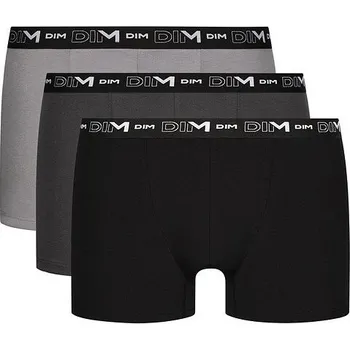 Boxerky Set 3x Pánské Boxerky DIM Cotton Stretch Černé, M i454_DI006596/3-B39-M