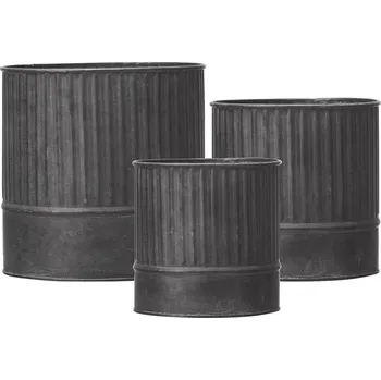 Velikonoční dekorace Wikholmform Kovové obaly na květináče AMIRA V.18/15/13cm SET/3ks černé