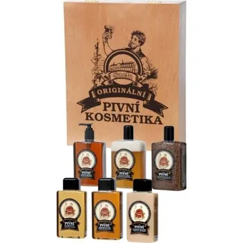 Kosmetická sada Dárkové balení - Pivní kosmetiky (dřevěná sada)