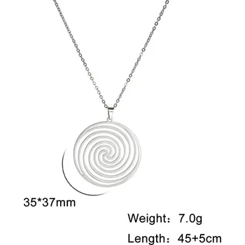Náhrdelník Náhrdelník ocelový s přívěskem spirála | šperky - Barva oceli