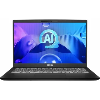 Notebook MSI Modern 15 H AI C1MG-210PL Intel Core Ultra 5 125H Laptop 39,6 cm (15.6") Full HD 16 GB DDR5-SDRAM 512 GB SSD Wi-Fi 6E (802.11ax) Windows 11 Home Černá